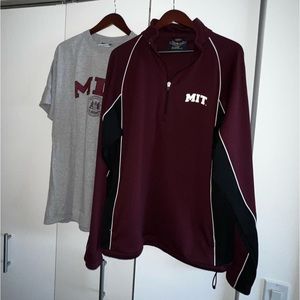 MIT Bundle Quarter Zip and T-shirt Massachusetts Institute of Technology L & XL